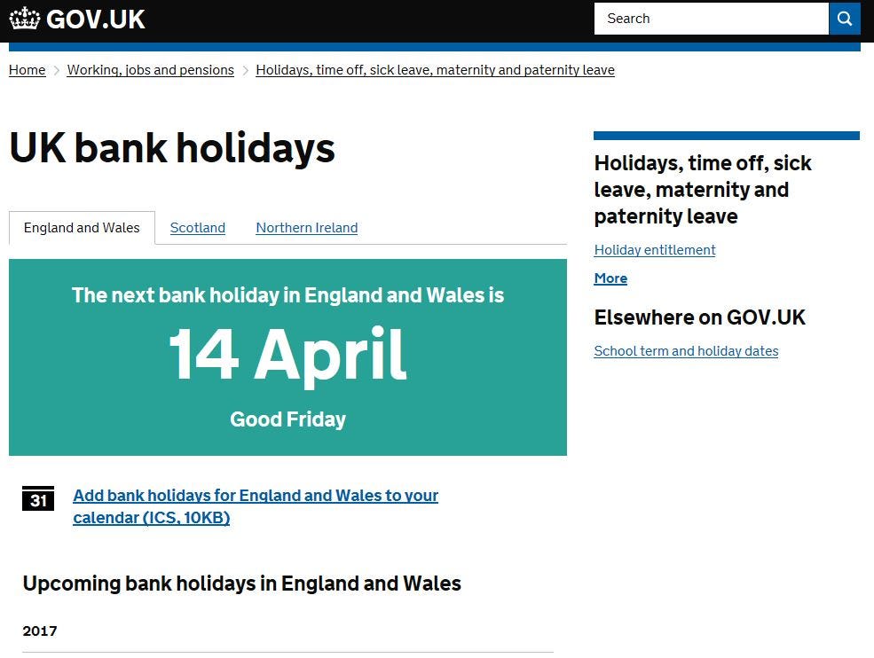 Why Bank Holidays are an excellent starting point for a conversation on  user needs and content design | by Richard McPartland | Richard McPartland  | ContentEd blog