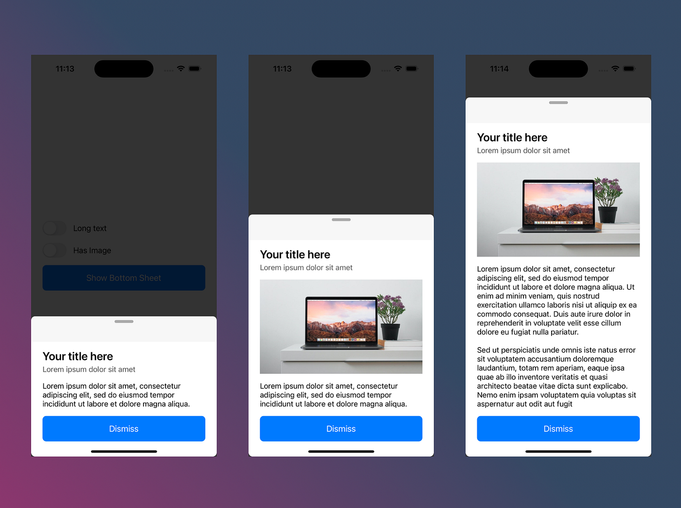 Bottom Sheet View Controller with Dynamic Content Height in iOS