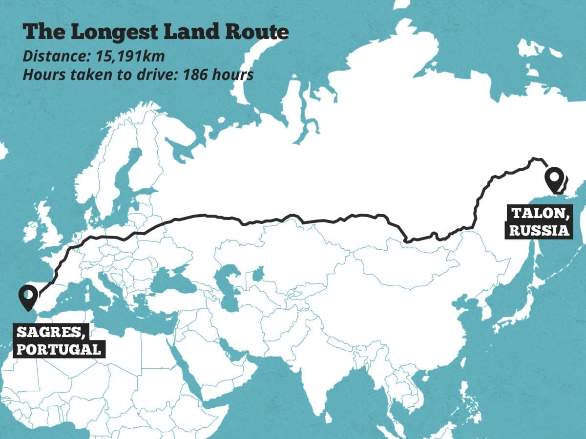 Mapped: The Longest Road Trips. Does the thought of your next big