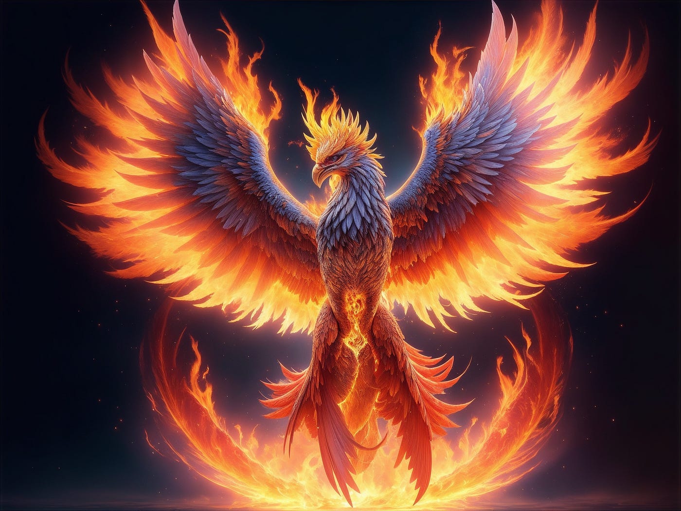 Mythical phoenix bird