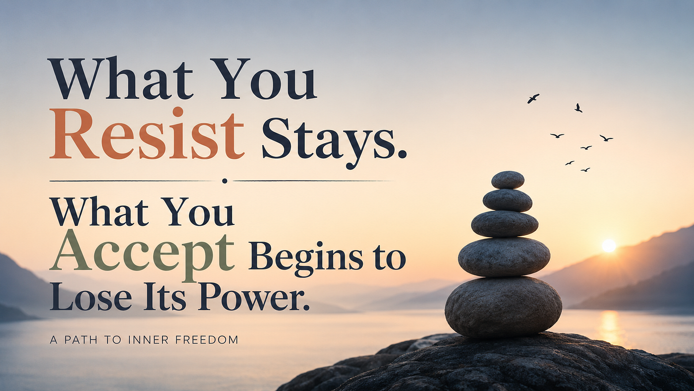 What You Resist Stays With You. What You Accept Begins to Lose Its Power