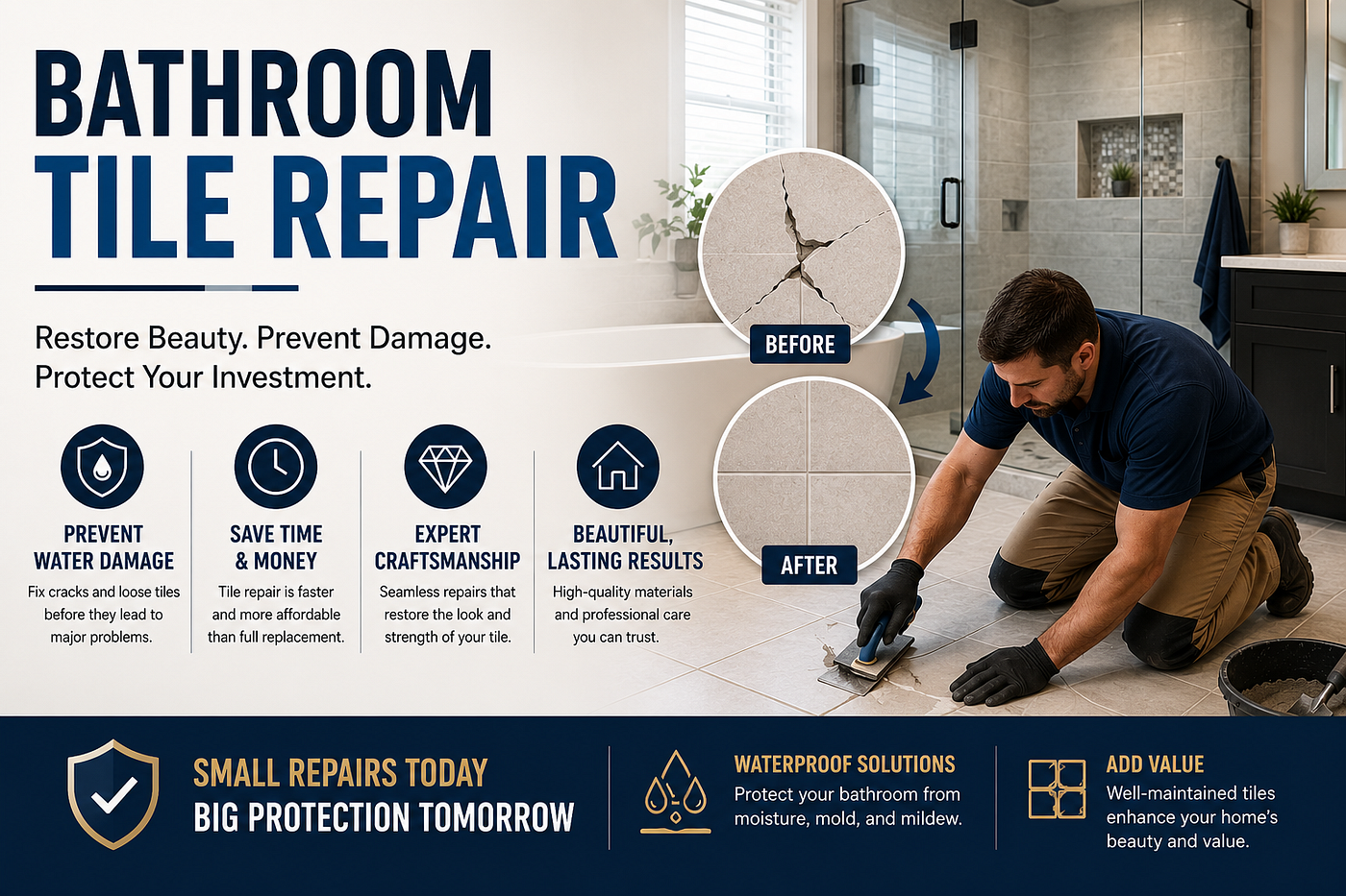 Bathroom Tile Repair: Why Fixing Small Problems Early Saves Thousands