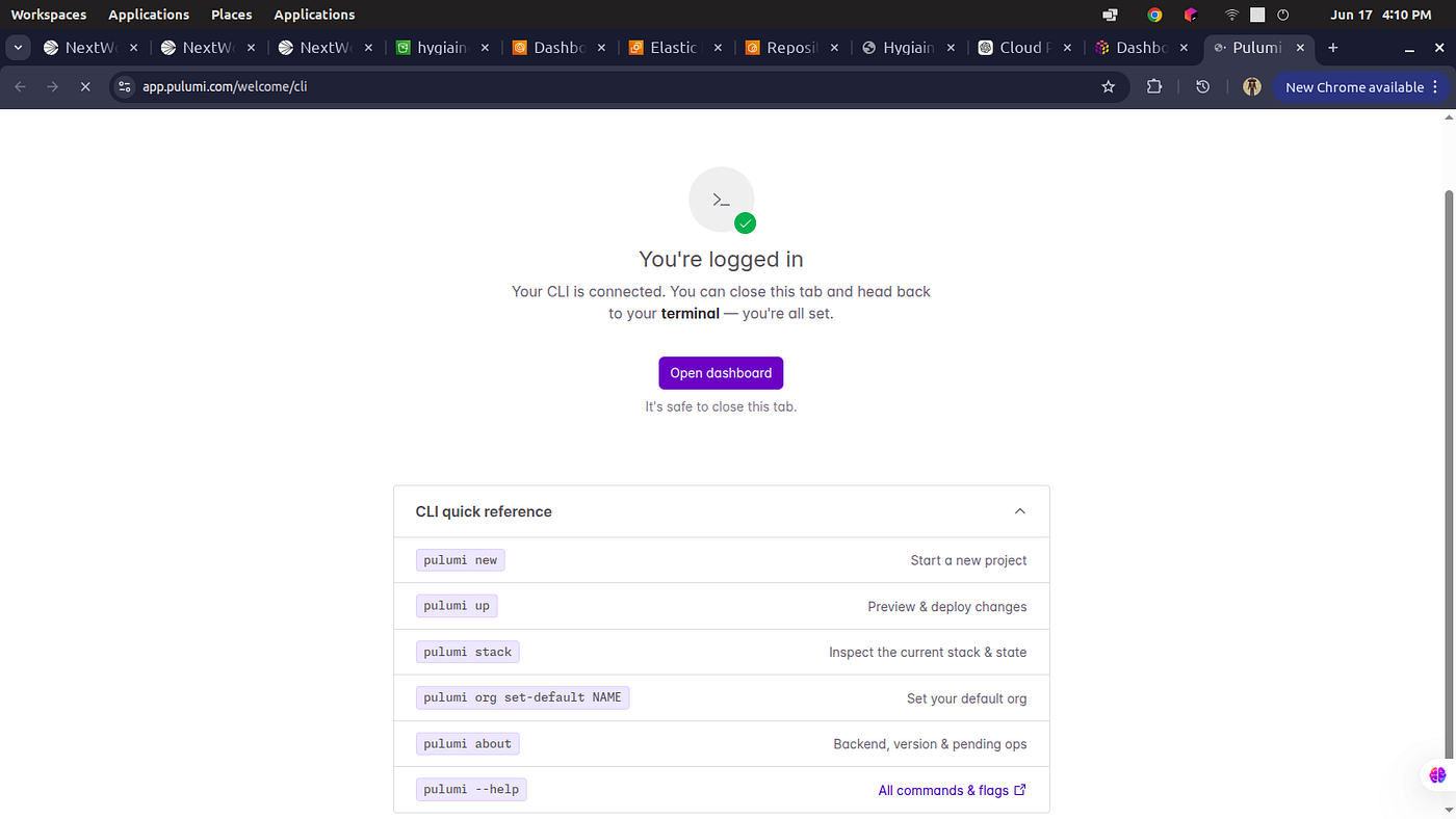 pulumi login