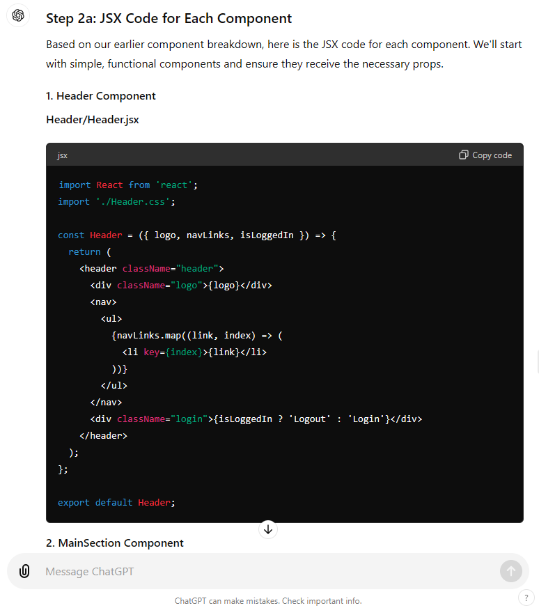 Re)building a user interface in React using a generative workflow