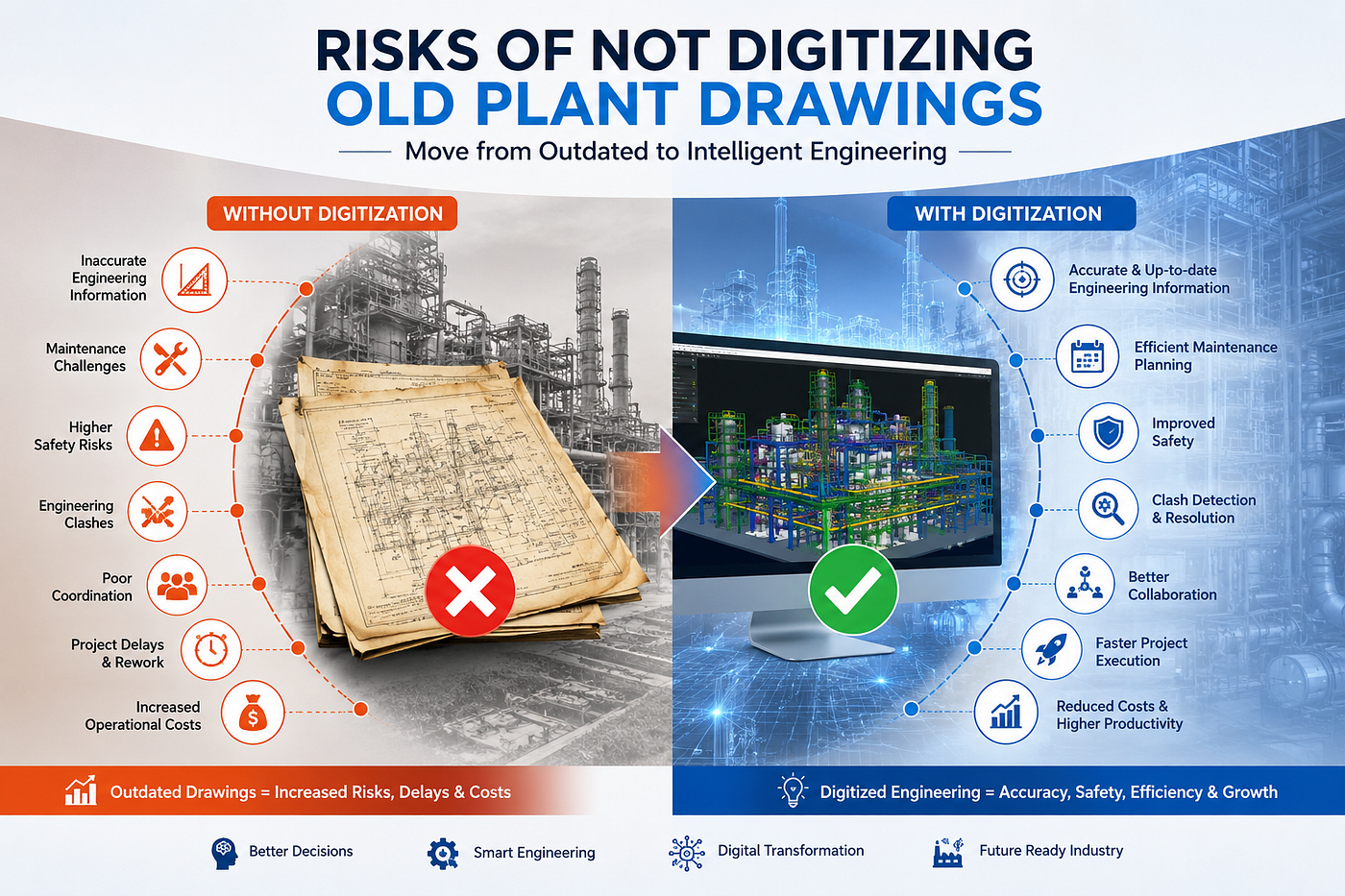 Risks of Not Digitizing Old Plant Drawings in Industrial Engineering