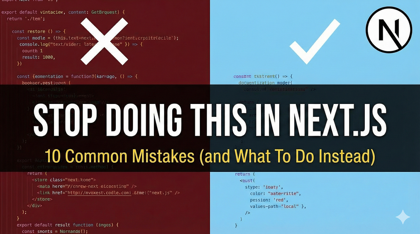 Stop Doing This in Next.js: 10 Common Mistakes (and What To Do Instead)