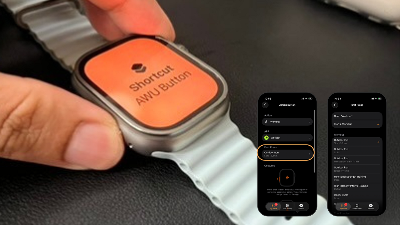 Source: Author | Using Action Button on the Apple Watch Ultra 2
