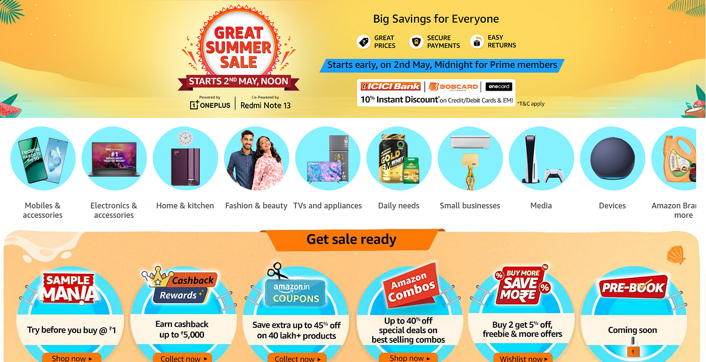 Amazon India Great Summer Sale 2024 Offers start May 2nd | Upcoming Deals, Bank  Discounts etc | by Tech Stories Online | Apr, 2024 | Medium