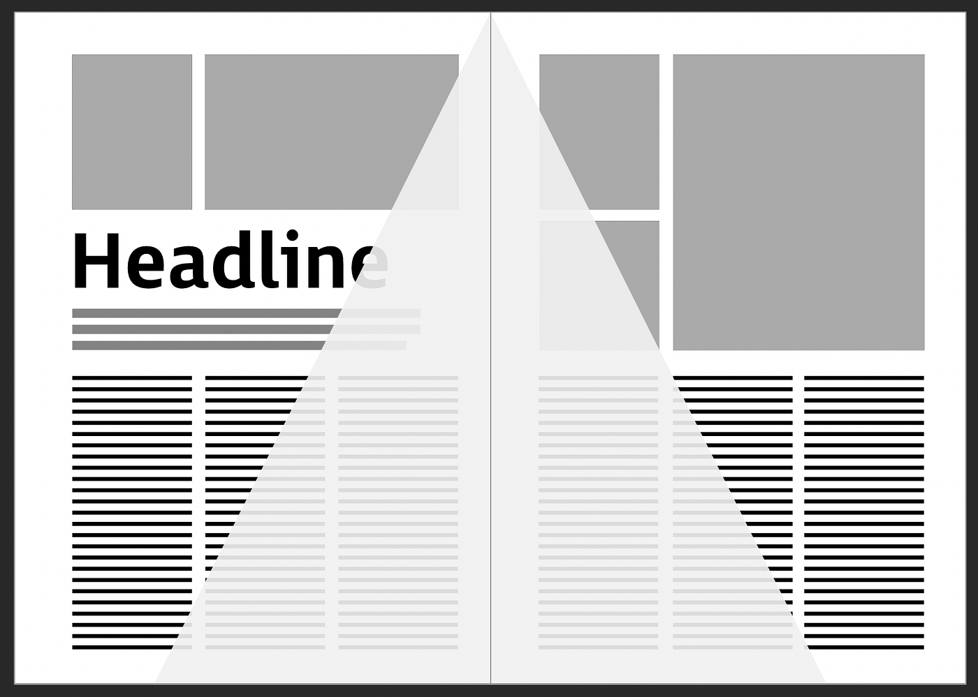Placement of headines and key images in the most “visible” areas