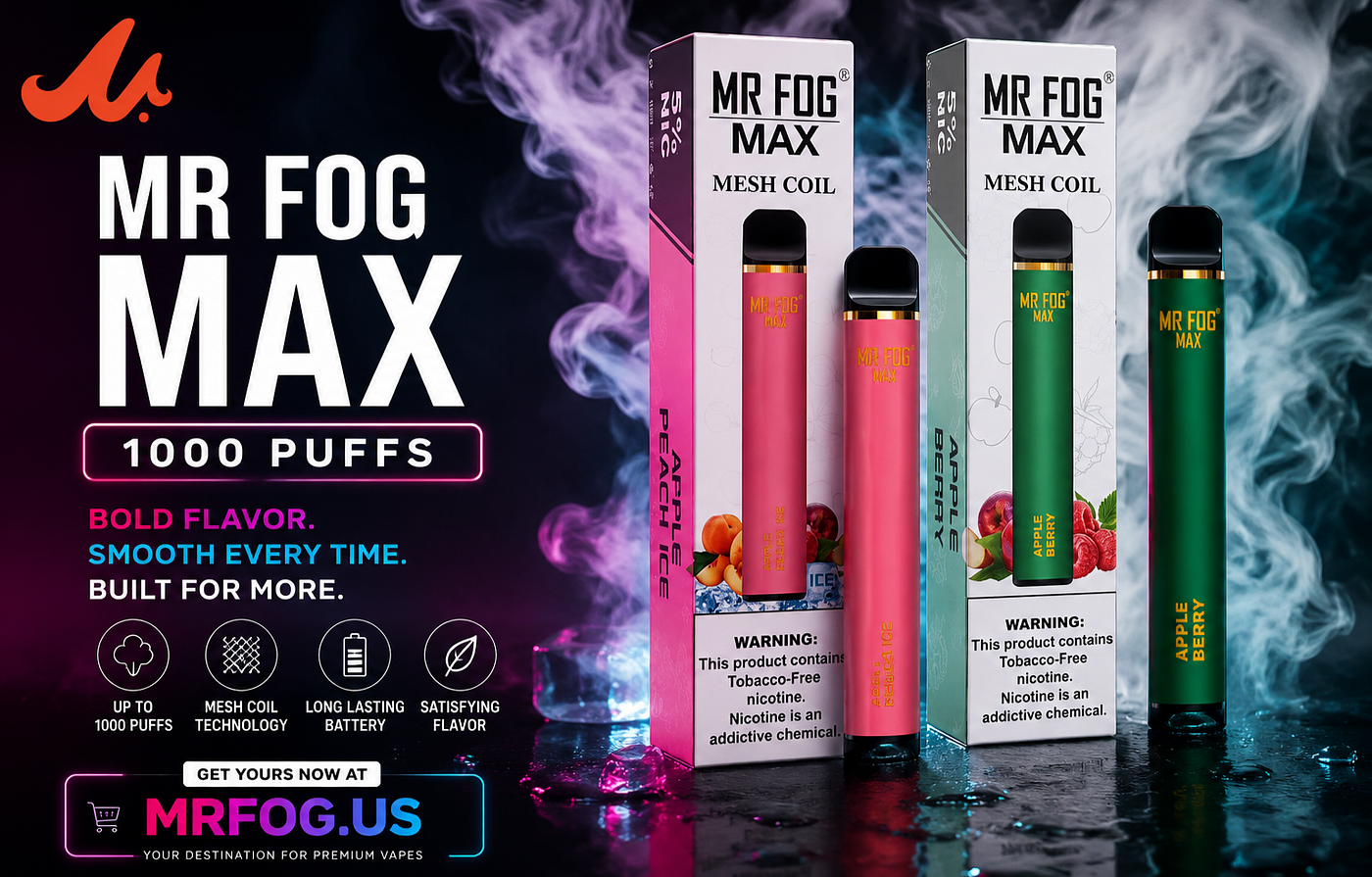 Mr Fog Max 1000 Puffs: Compact Design, Consistent Flavor, Everyday Convenience