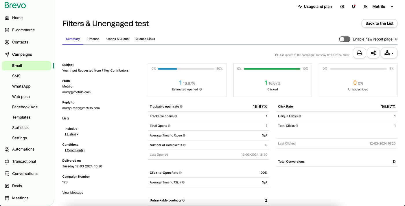 From metrics to meaning: A product design case study on Brevo