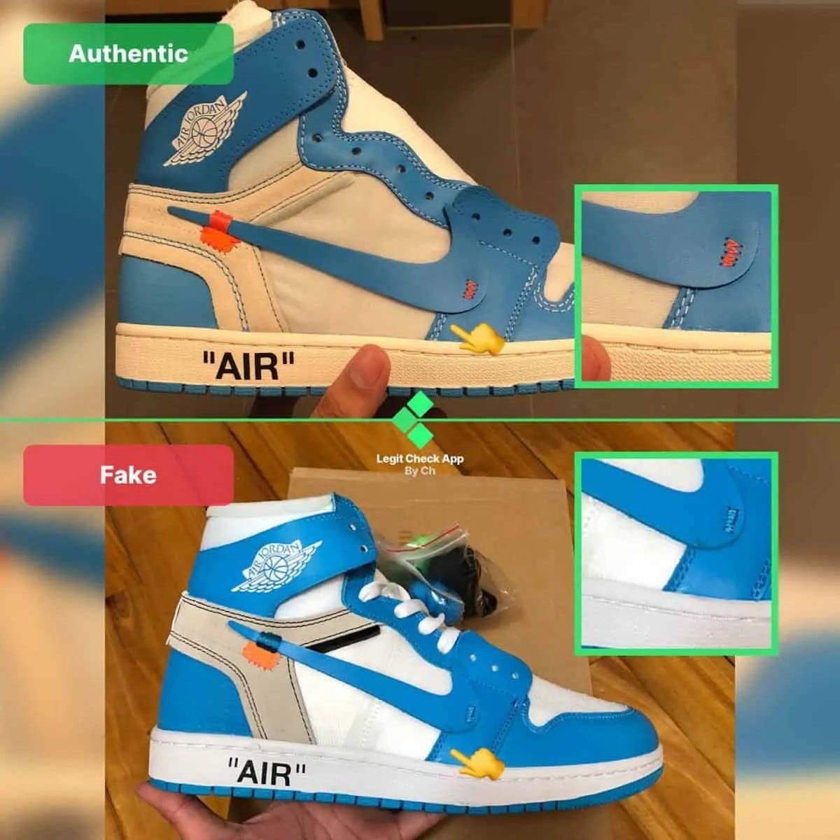 fake unc off white