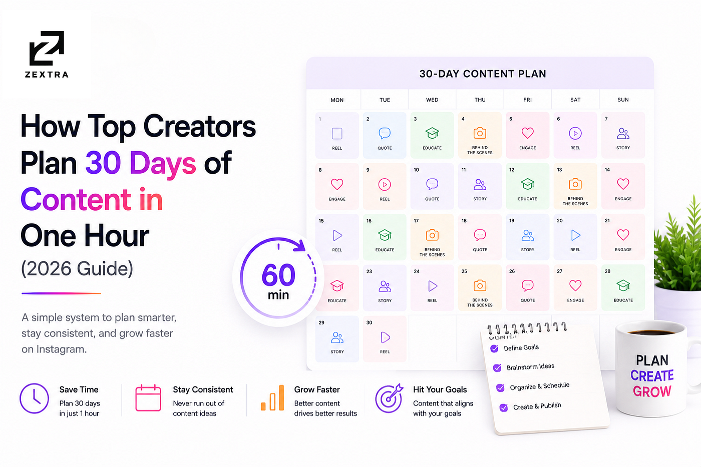 How Top Creators Plan 30 Days of Content in One Hour (2026 Guide)