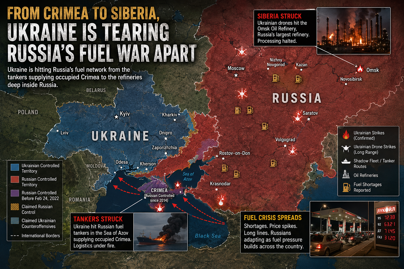 From Crimea to Siberia, Ukraine Is Tearing Russia’s Fuel War Apart