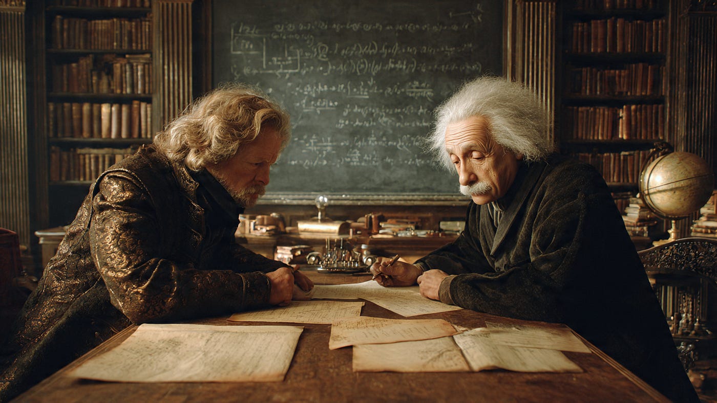 🍎☄️Of Apples and Light Beams: The Two Mental Sparks That Rewrote Physics