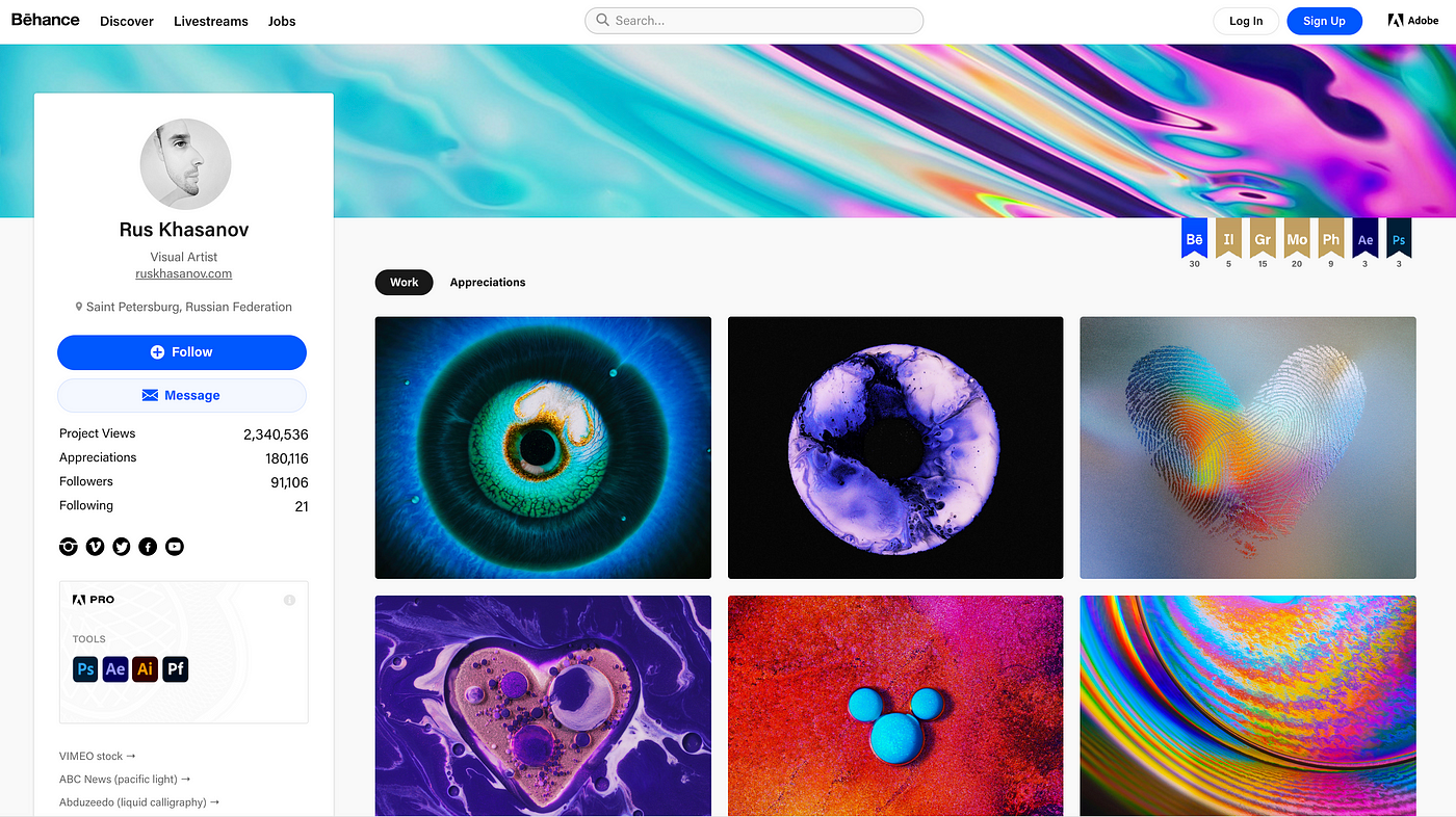 Winner 13th place among the top 20 on Behance