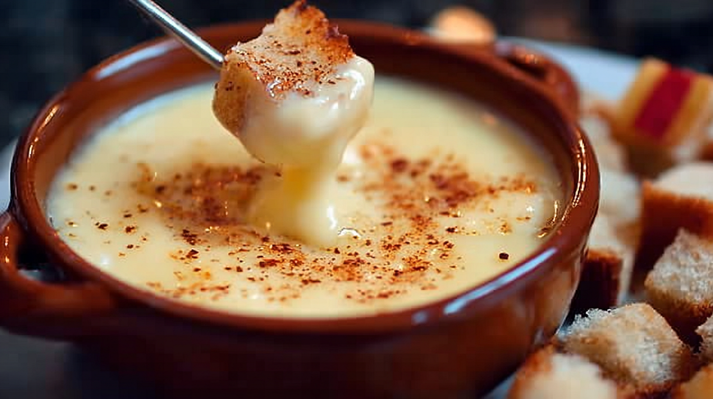 Enjoy this comforting Apple Cider Cheese Fondue with friends and family.