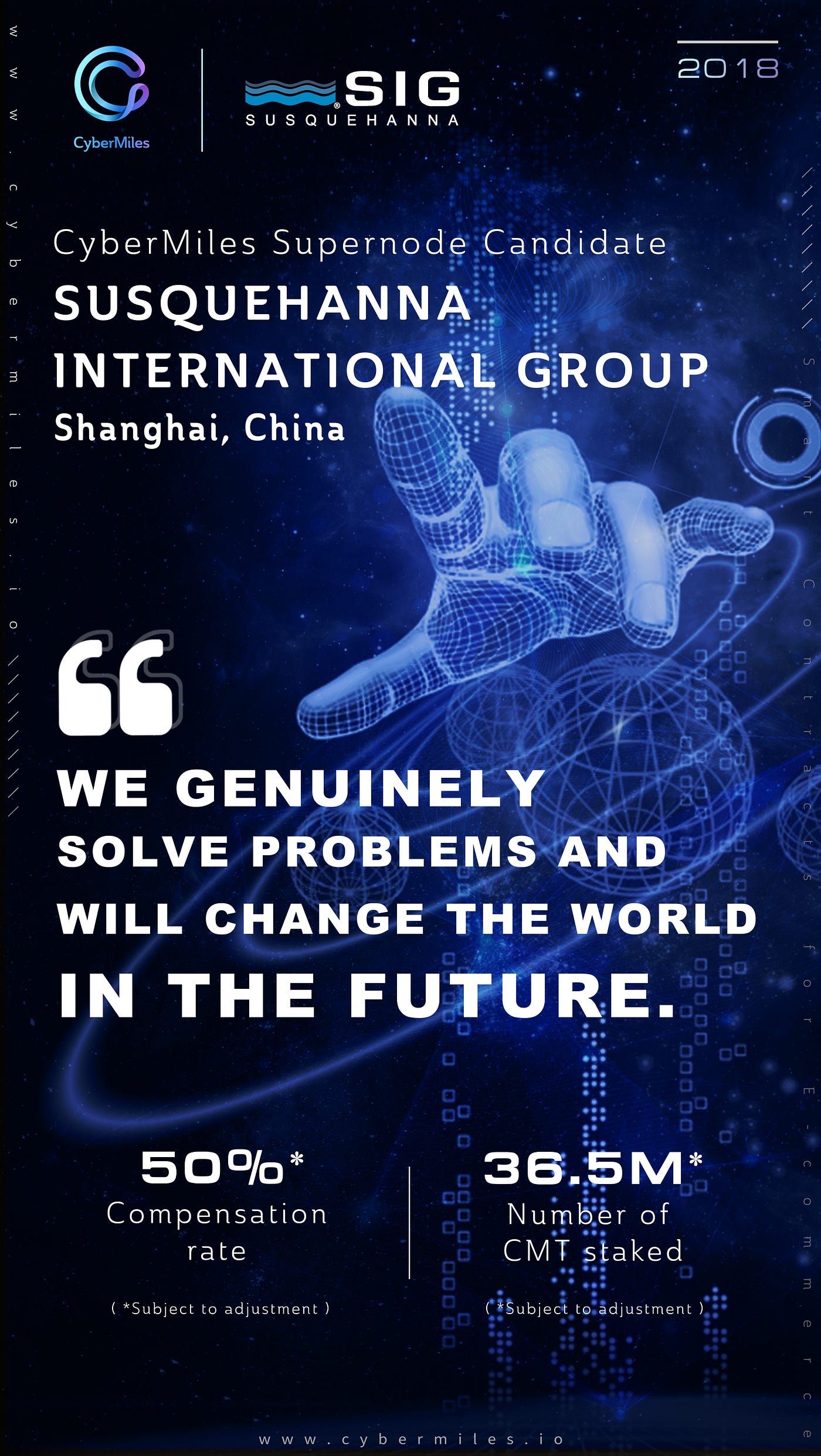 GenesisValidator [25]: Top global investment fund, Susquehanna, to become a  Supernode | by Vincent T. | CyberMiles | Medium