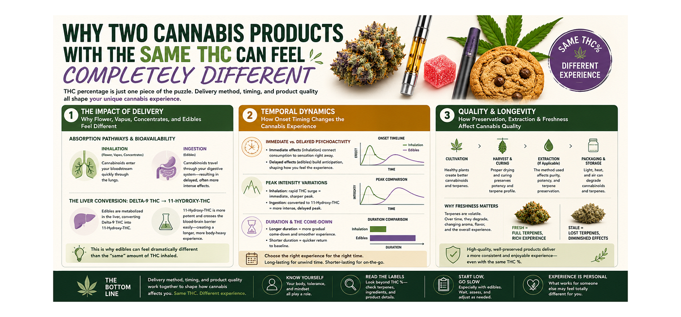 Same THC Number, Different Cannabis Experience: Terpenes, Tolerance, Freshness, and Format