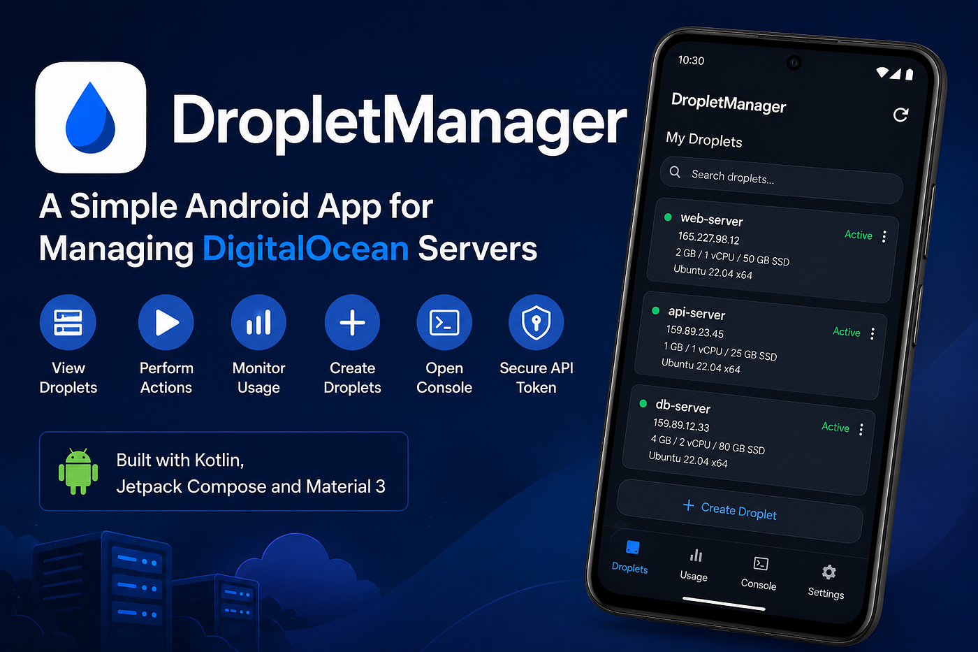 DropletManager: A Simple Android App for Managing DigitalOcean Servers