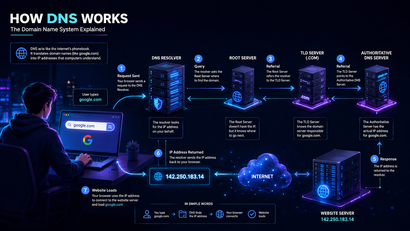 DNS vs IP Address Explained Simply | Stackademic