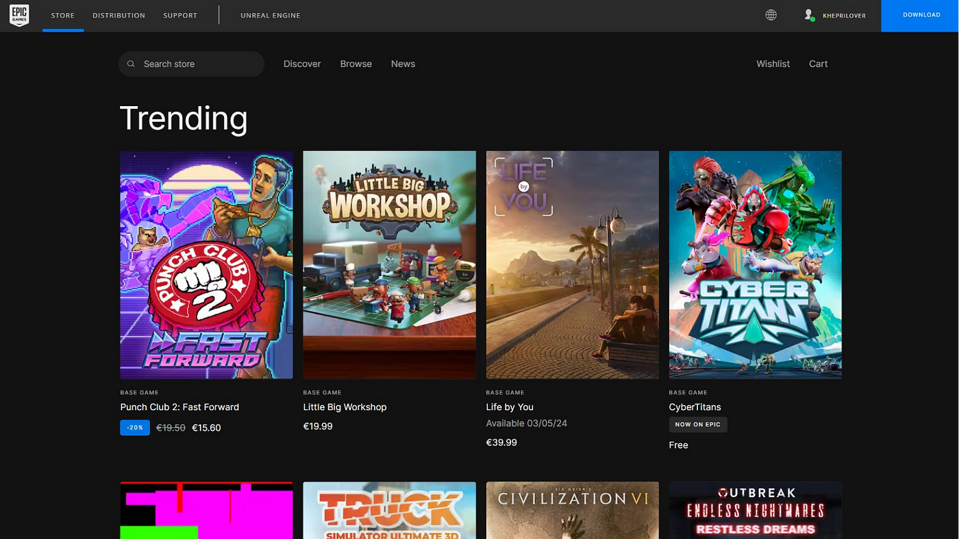 Epic Games Store, Compatibility Database