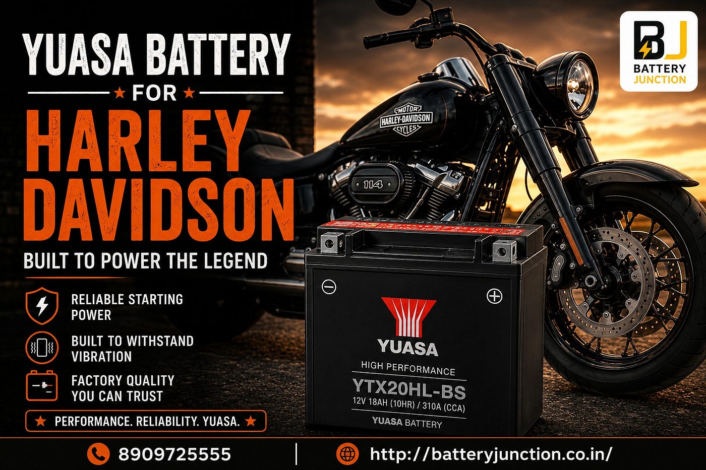 Yuasa batteries for Harley Davidson