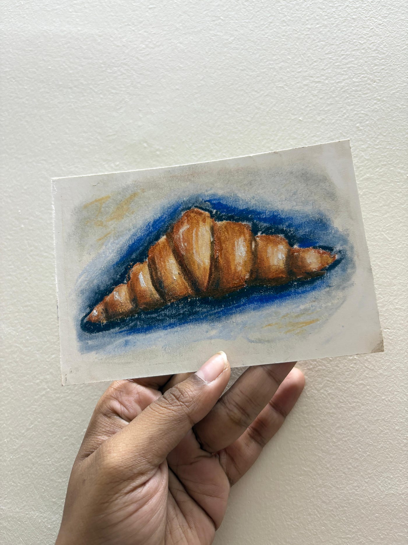 Easy pastel art for beginners: Croissant
