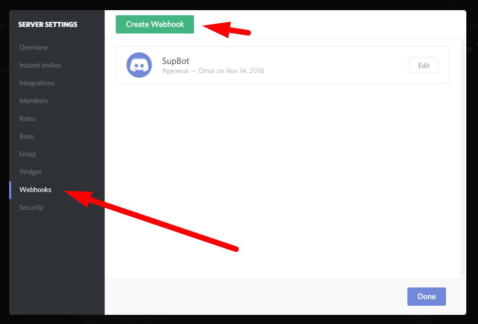 Roblox to Discord webhook examples 