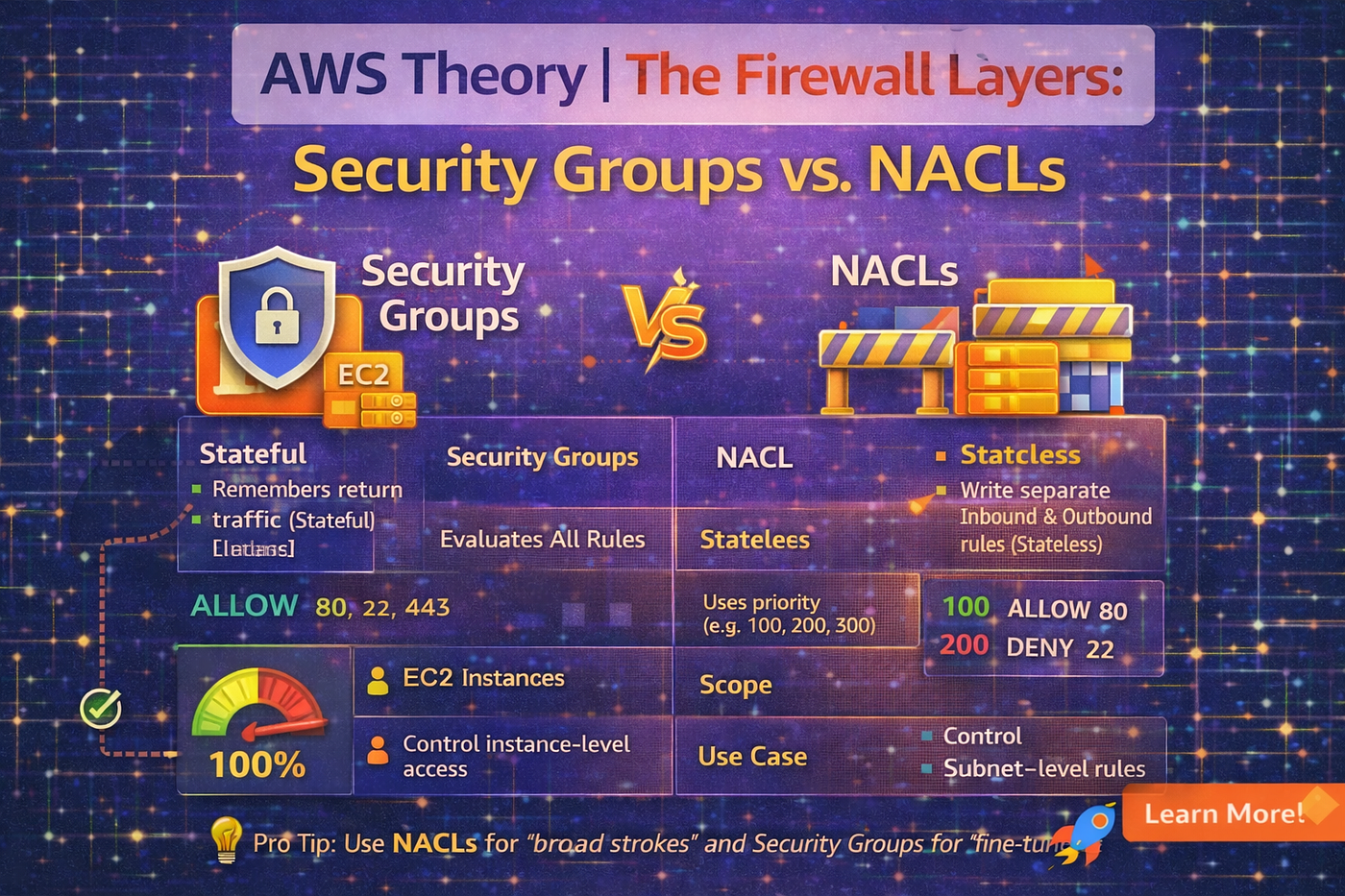 AWS Theory | The Firewall Layers: Security Groups vs. NACLs