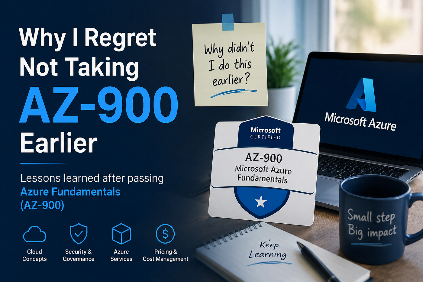 A few days ago, I passed the Microsoft Azure Fundamentals (AZ-900) certification.