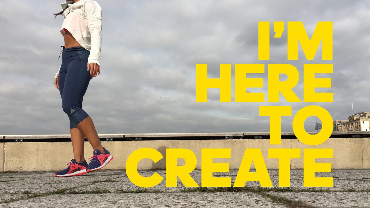 Elegibilidad para castigar Aclarar I'm here to create | Adidas Campaign 2016–2017 | by Laoura Apostolou | AD  DISCOVERY — CREATIVITY Stories by ADandPRLAB | Medium