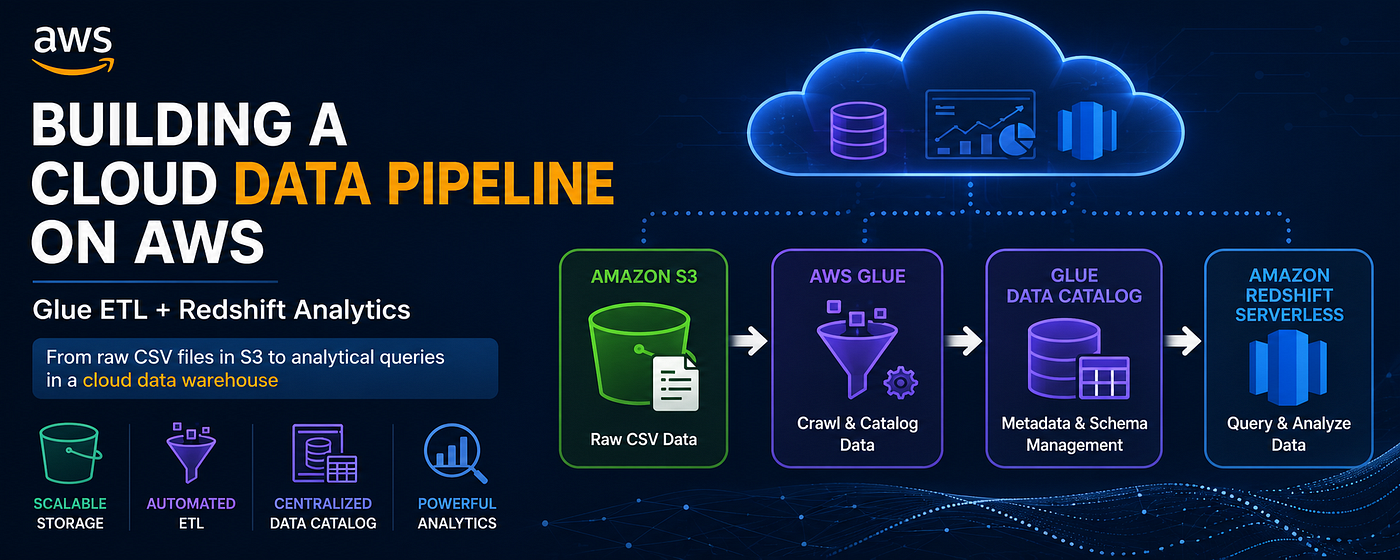 Building an AWS Analytics Pipeline Using S3, Glue Data Catalog & Redshift Serverless