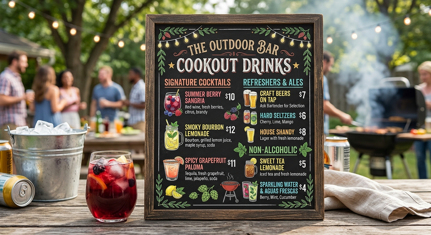 Cookout Drinks Menu With Prices 2026
