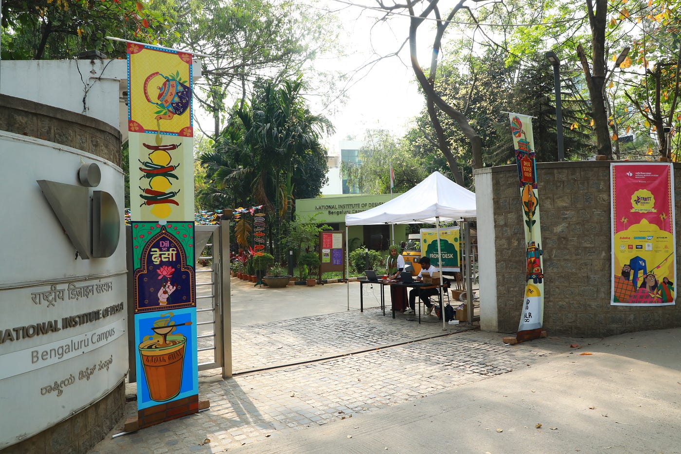 Other banners pasted across the campus