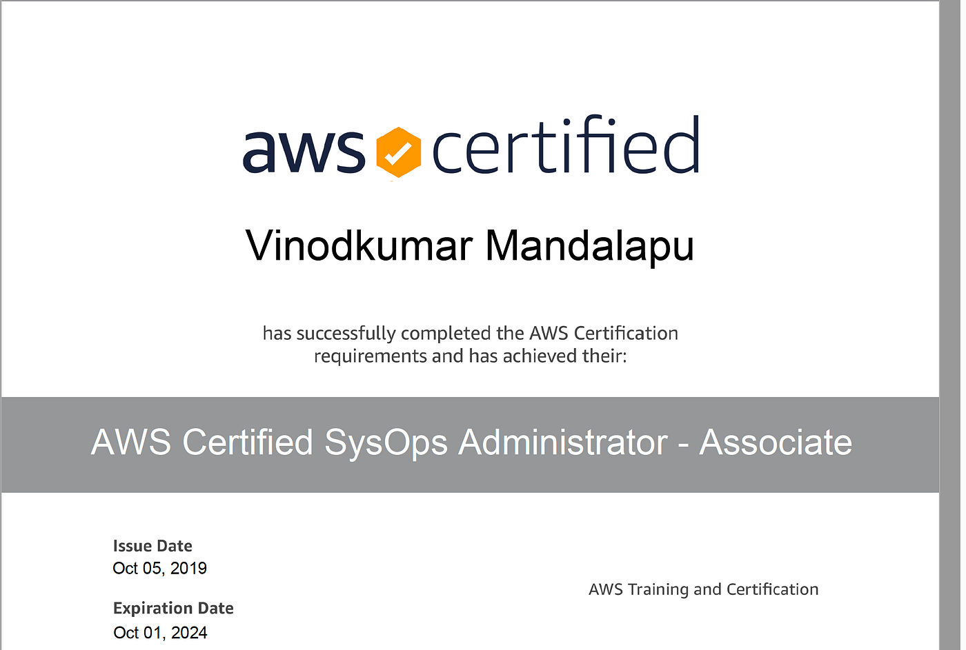 aws sysops cert