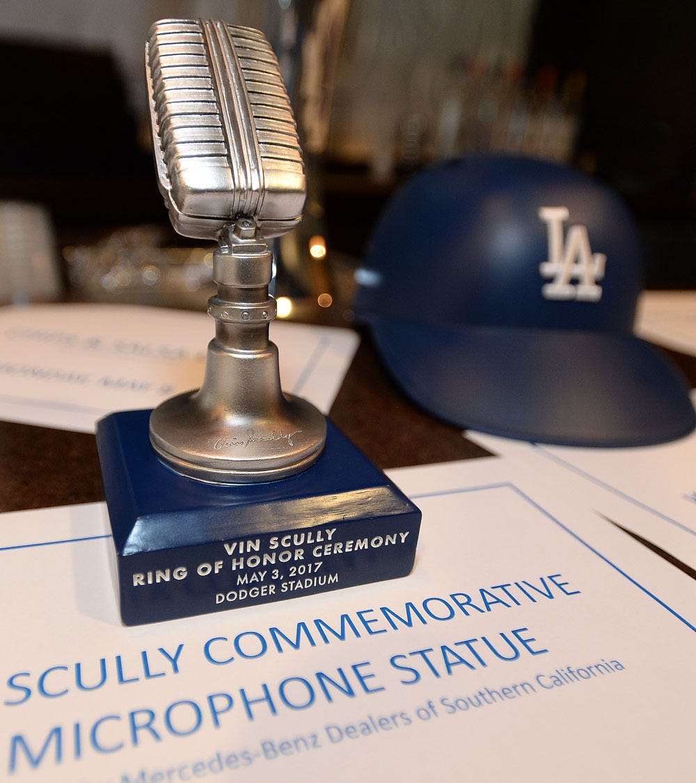 Dodgers display promotional items, new food at stadium