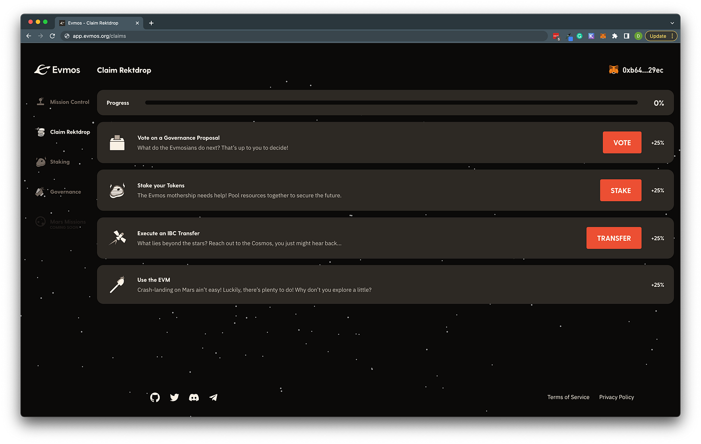 Claiming your Evmos Rektdrop. The Official Rektdrop Guide | by Evmos | The  Evmos Blog | Medium