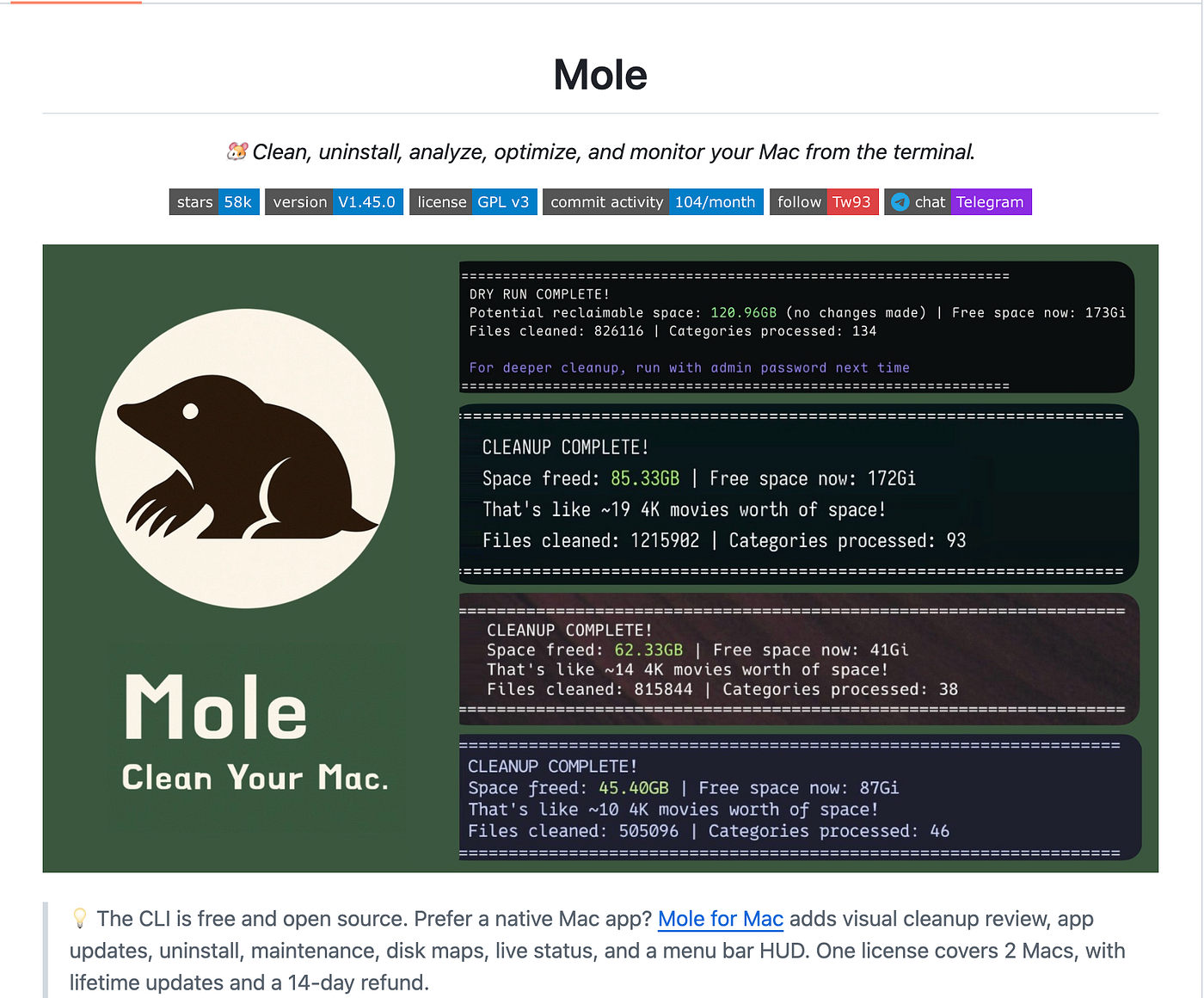 Swollen Storage On Mac ? Let’s Use Mole