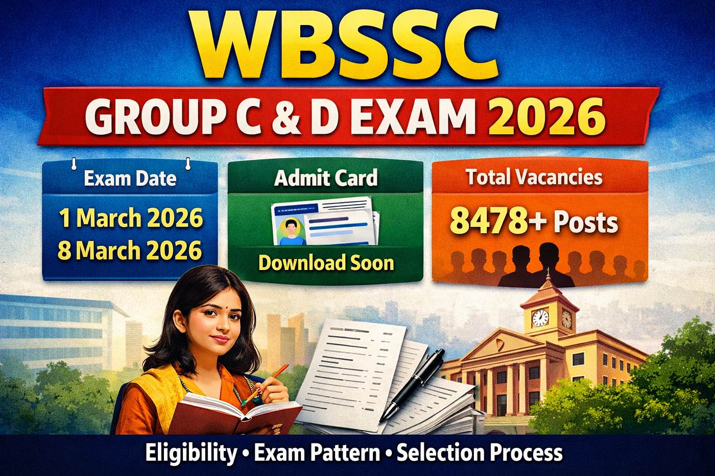 WBSSC Group C & D Exam Date 2026 Out: Exam Schedule, Admit Card, Vacancy Details