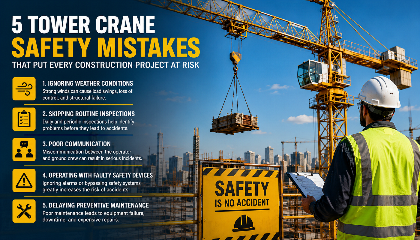 5 Tower Crane Safety Mistakes That Put Every Construction Project at Risk