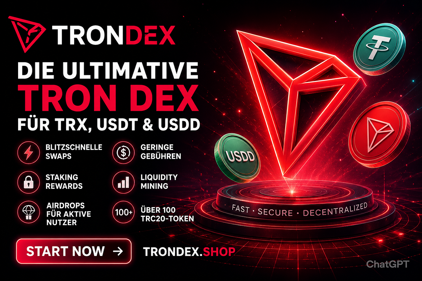 TRONDEX: Die schnellste TRON DEX für TRX, USDT und USDD — Warum immer mehr Nutzer auf TRONDEX…
