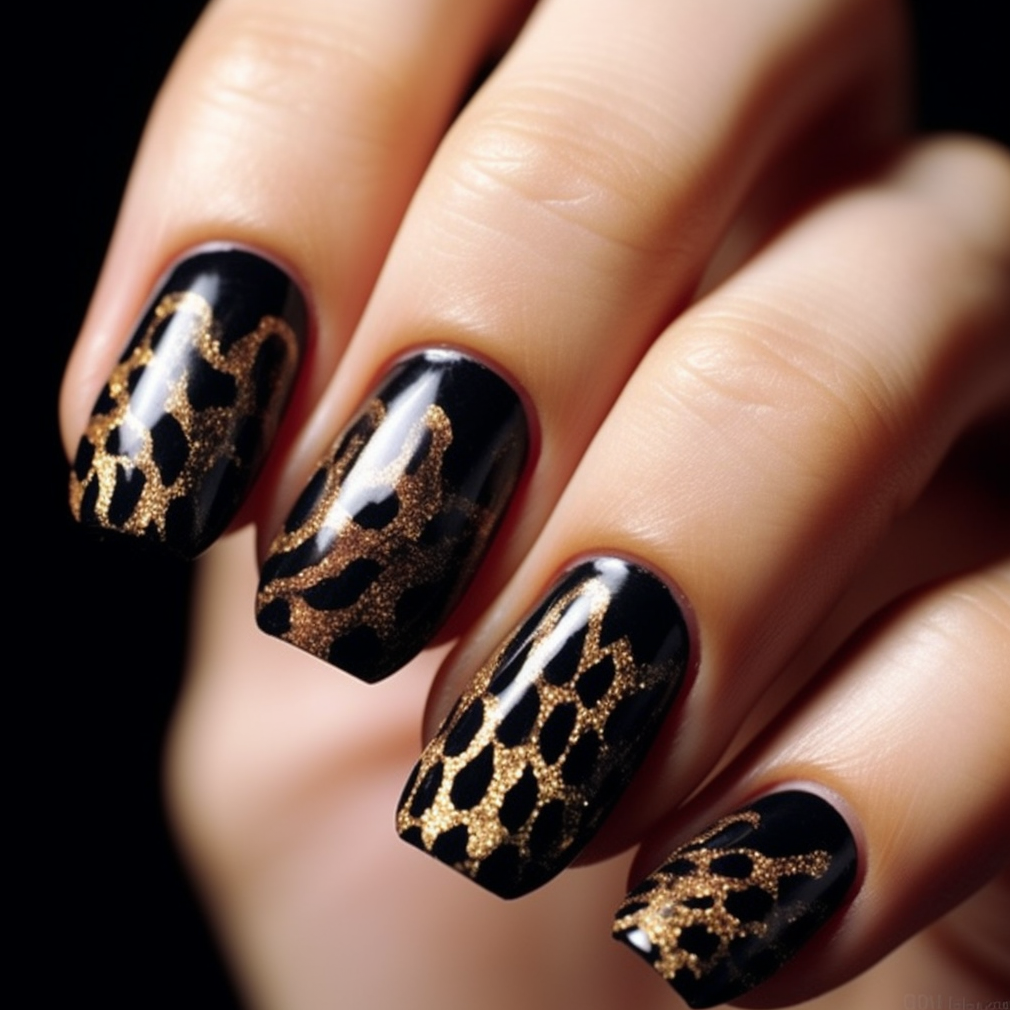 10 Black Nail Designs with Leopard Prints To Try Now, by Nailkicks