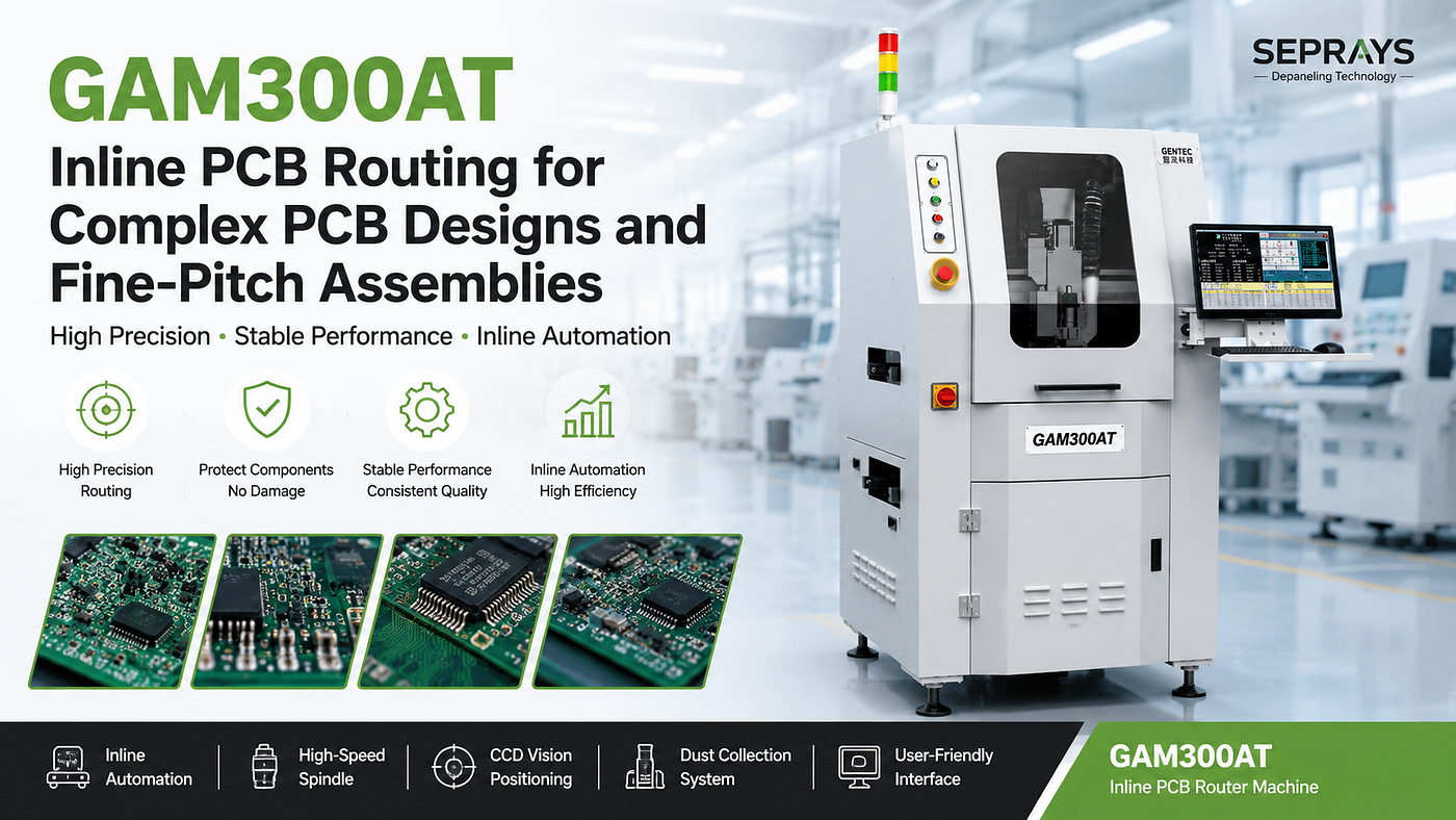 GAM300AT Inline PCB Routing for Complex PCB Designs and Fine-Pitch Assemblies