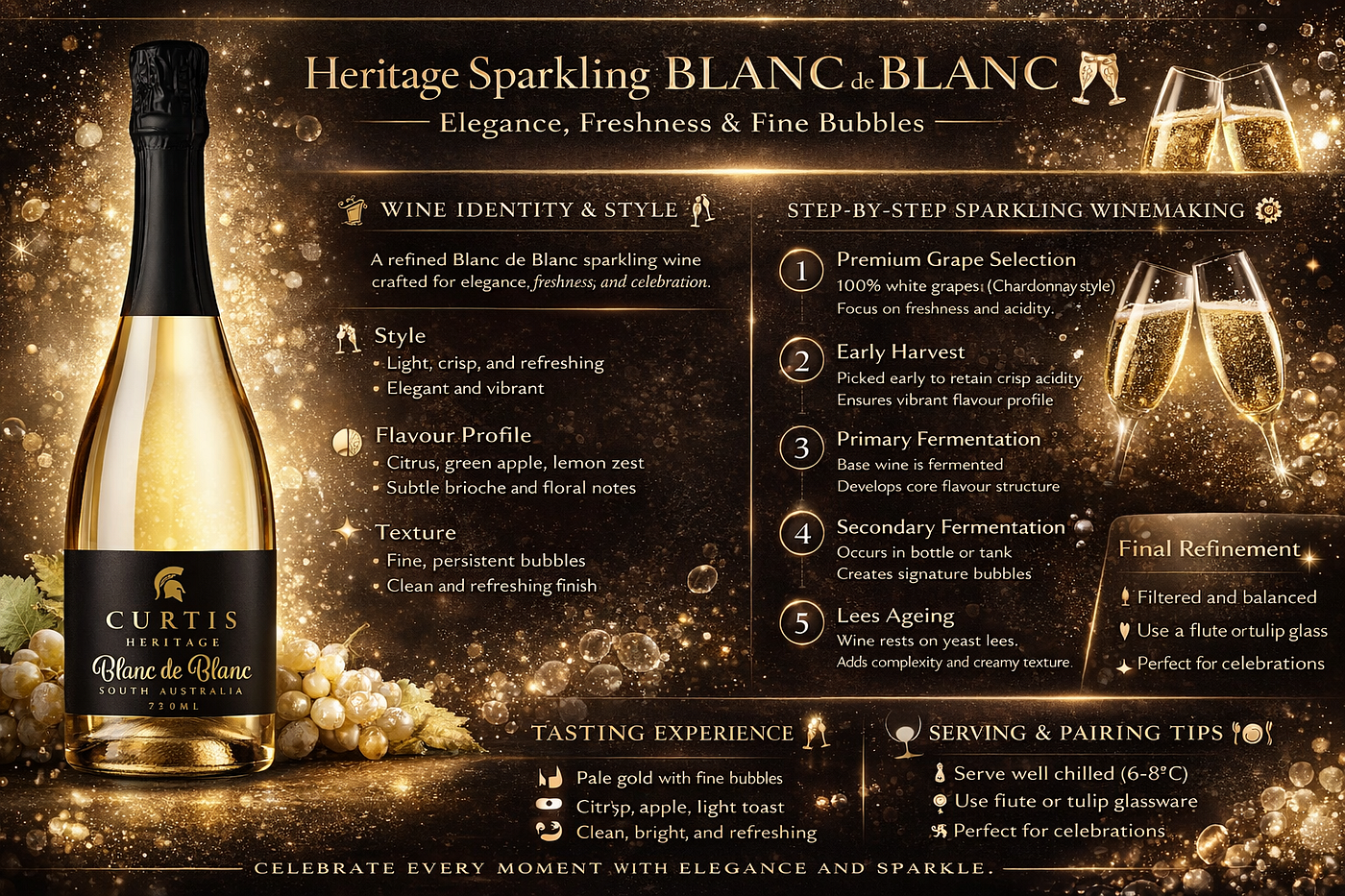 Buy Heritage Sparkling Blanc de Blanc Wine Online in McLaren Vale, South Australia