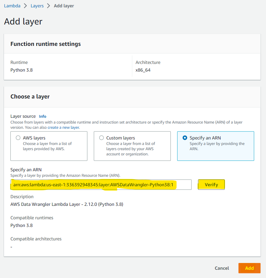 AWS Data Wrangler in Lambda function | by Swapnil Shelar | Feb, 2023 |  Clairvoyant Blog