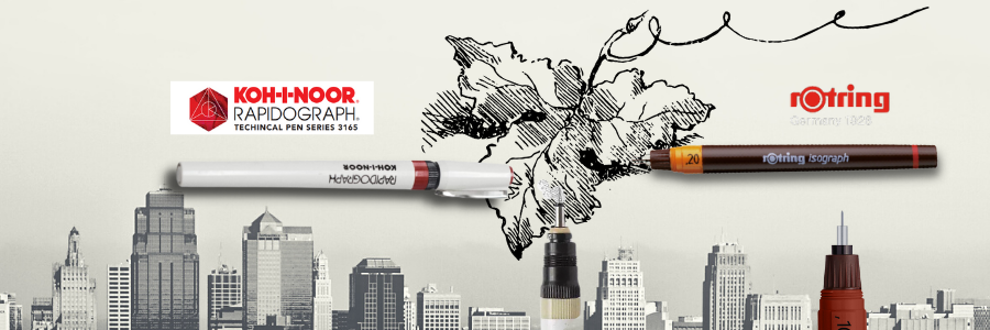 2) Koh-I-Noor Rapidograph 7 Pen Set model no. 3165