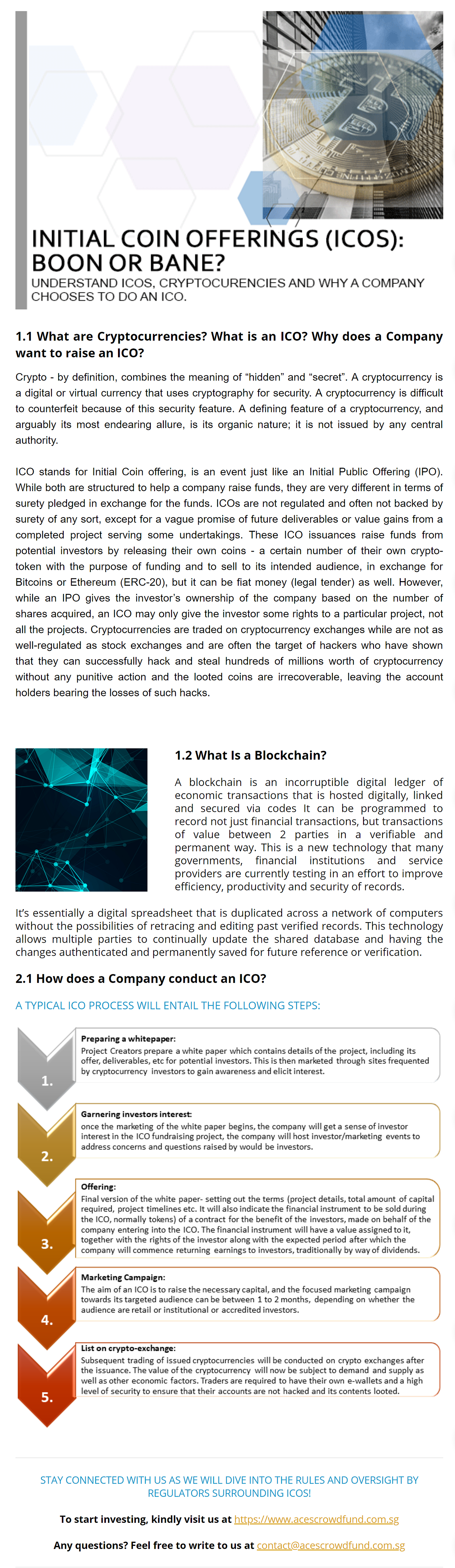 INITIAL COIN OFFERINGS (ICOS): BOON OR BANE? | by ACES Crowdfund (SG) Pte  Ltd | Medium