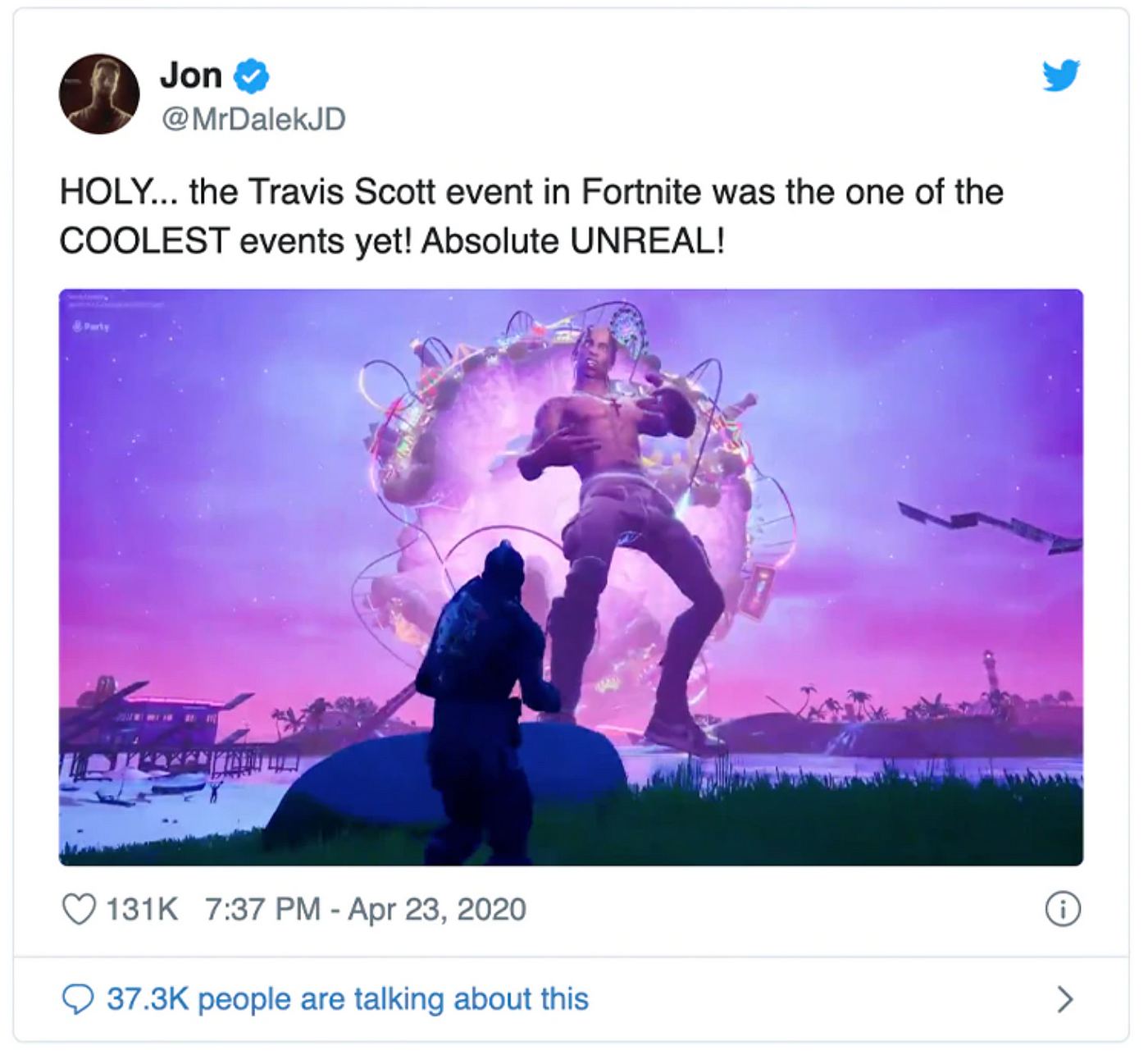 Travis Scott Fortnite Concert Experience in the Year 2020