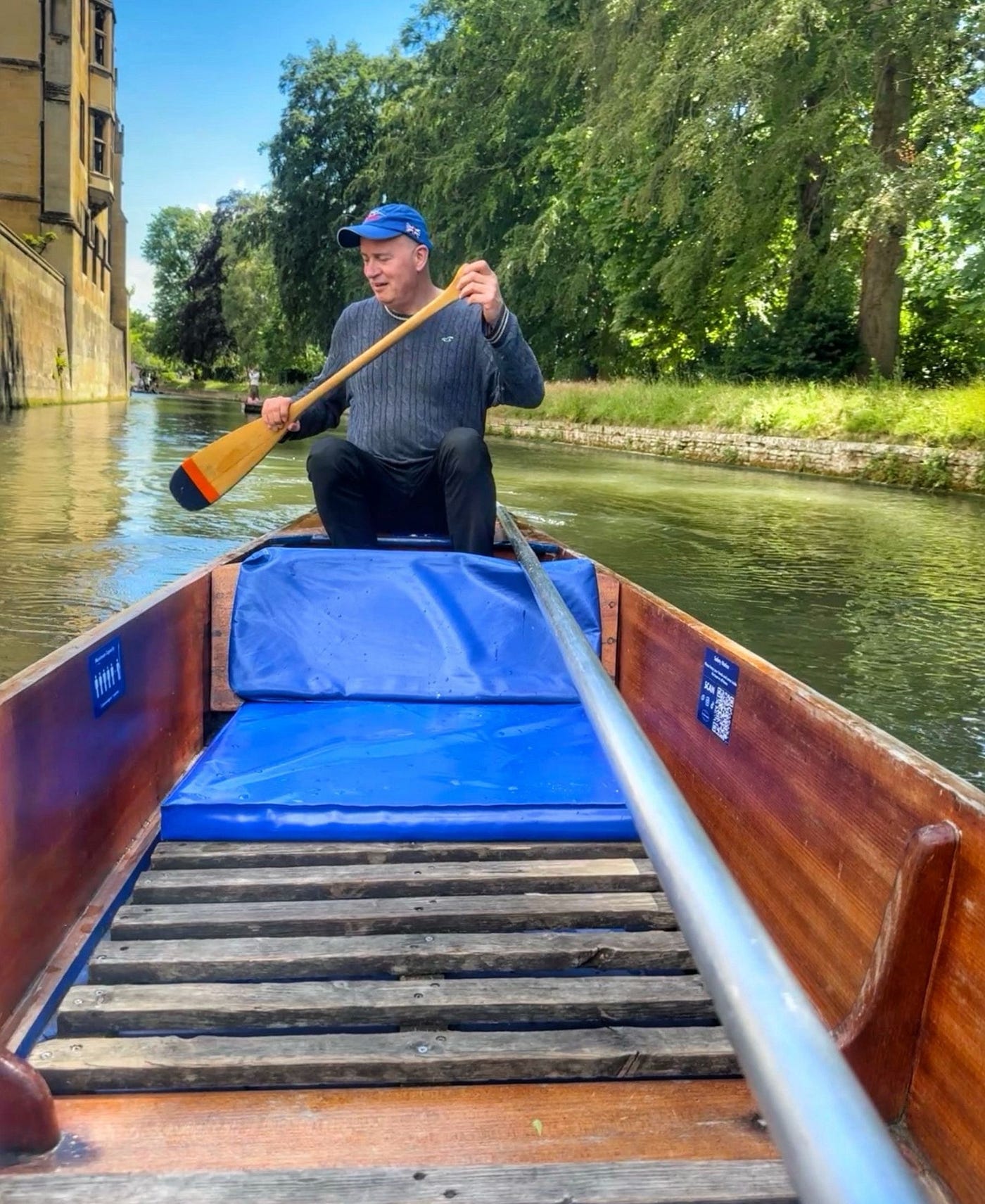 James paddling the punt. Photo by MyriadPhoto © 2026.